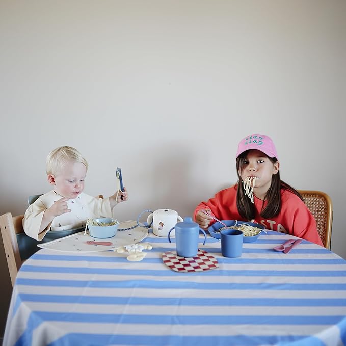 mushie Square Dinnerware Plates for Kids | Made in Denmark, Set of 2 (Dusty Rose)