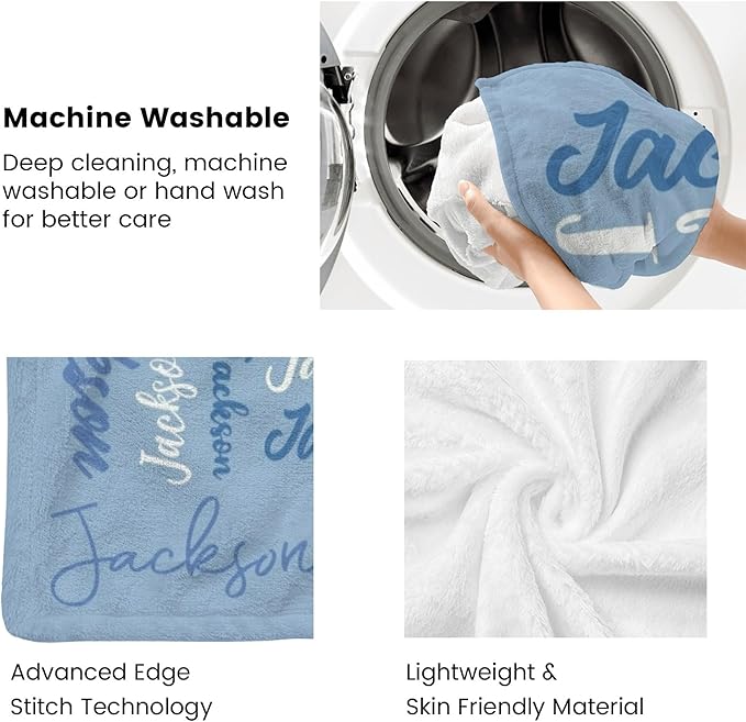 Name Blanket Personalized Blanket for Adult Kids Flannel Customize Throw Blanket Custom (Color 02, 60 x 80 Inches)