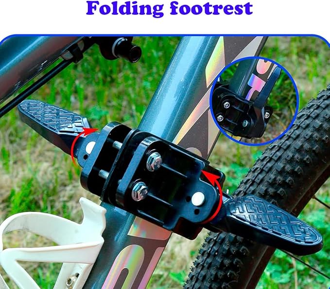 Detachable Front Mounted Kids Bike Seat with Handlebar & Foot Pedals for Children 2-5 Years, Toddler Bike Seat for Adult Bicycle, Secure & Comfortable Bike Attachment for Kids