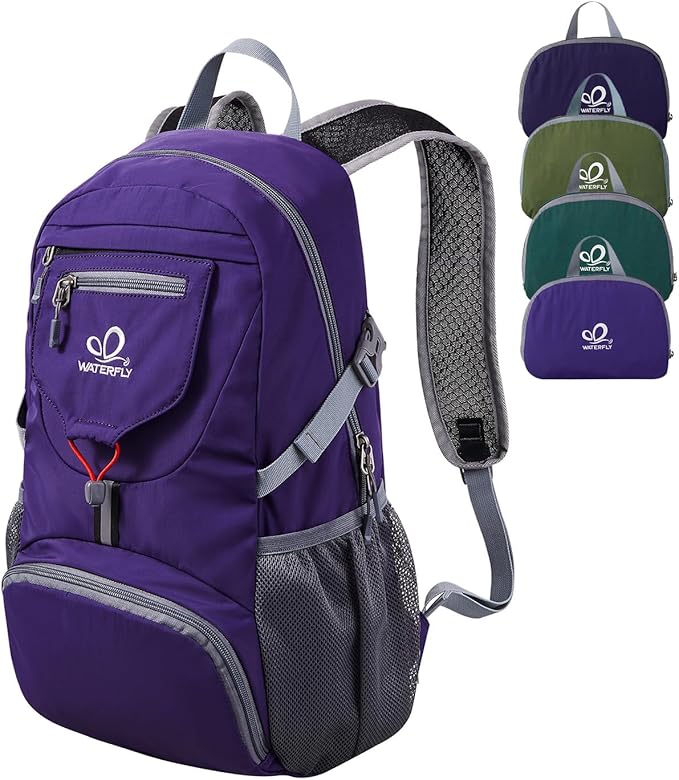 WATERFLY Small Lightweight Packable Backpack: 20l Ultra Light Foldable Travel Hiking Camping Daypack Day Pack for Man Woman