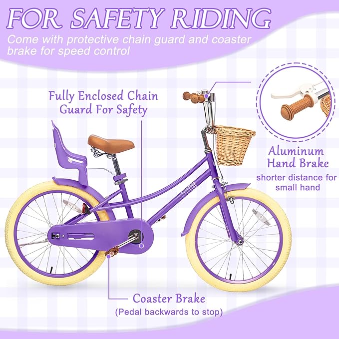 XJD Girls Bike for Toddlers and Kids Ages 2-12 Years Old,12 14 16 Inch Kids Bike with Training Wheels & Basket