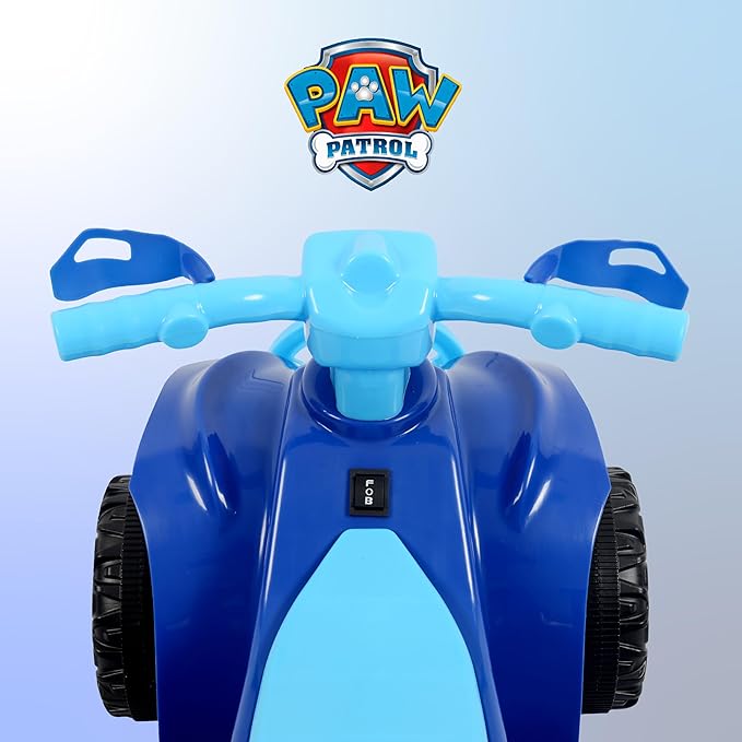 Paw Patrol Chase 6V Quad for Kids - Powerful and Safe Ride-On Toy with Rechargeable Battery, Forward and Reverse Driving, Foot Peddle, Ages 2-3