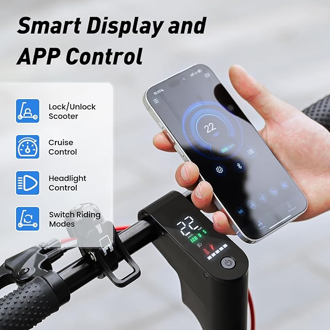 Electric Scooter, 650W/500W/350W Powerful Motor, 22/18 MPH Top Speed, 23/21 Miles Long Range, 10"/8.5" Pneumatic Tires, Smart App, UL Certified Foldable Commuting Electric Scooter for Adults and Teens