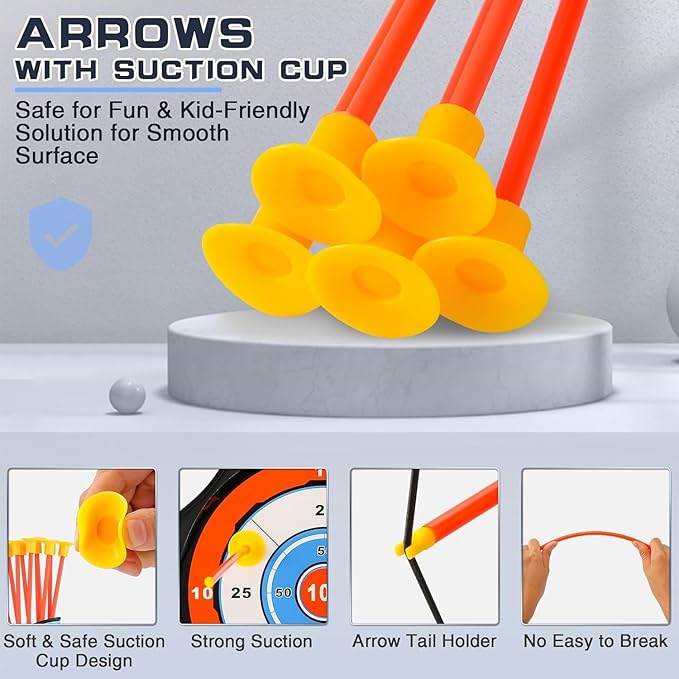 Bow and Arrow Set for Kids, 2-Pack LED Light Up Archery Set with 20 Suction Cup Arrows, Indoor and Outdoor Toy for Boys Girls Age 4-8 8-12 with Standing Target&2 Quivers, Birthday Gift 3-12 Years Old