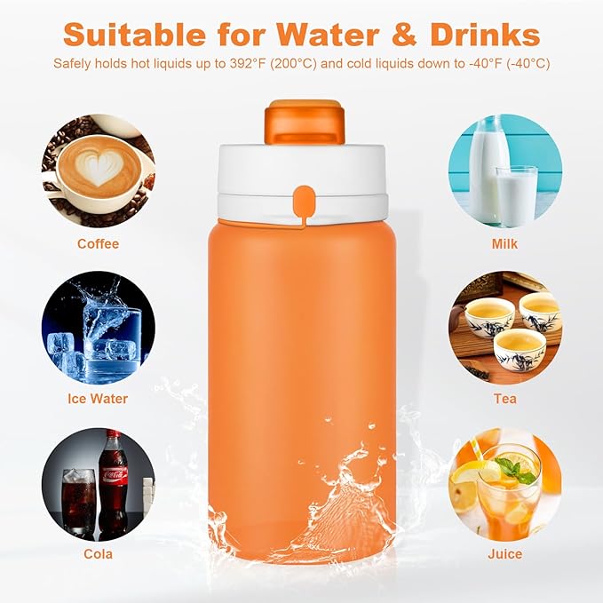 PLTCAT Collapsible Foldable BPA Free Reusable Lightweight Leak-Proof Travel Silicone Water Bottle for Travel, Gym, Hiking, Office, Camping