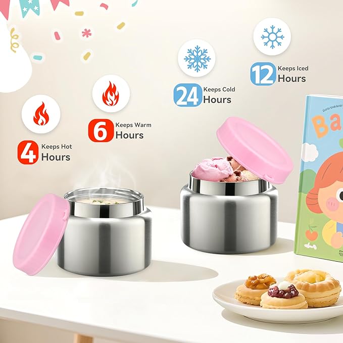 Dinosaur Lunch Box for Kids with Secret Compartment | 4 Compartments Bento Box + 12oz Insulated Food Jar | Leak-Proof Sauce Cup & Collapsible Spoon | BPA-Free, Dishwasher Safe(Grey+Grey Jar)