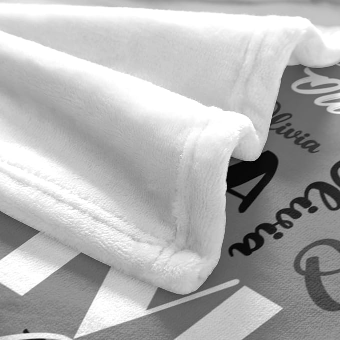 Name Blanket Personalized Blanket for Adult Kids Flannel Customize Throw Blanket Custom (Color 12, 60 x 80 Inches)