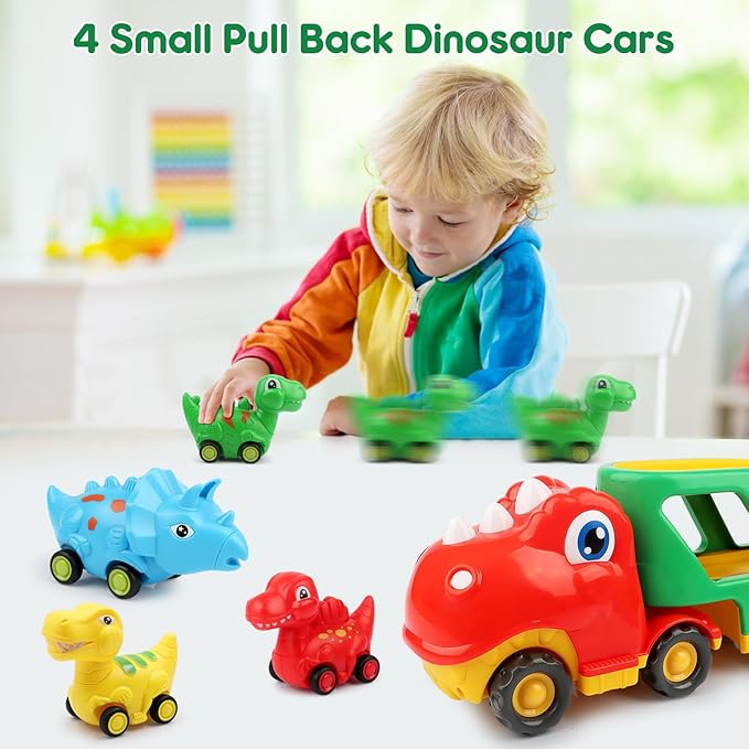Nicmore Toddler Toys Car Dinosaur Truck for Boys: Toys for 2 3 4 5 Year Old Boy Girl | Carrier Truck Dinosaur Trucks for Kids 3-5 Toys for Age 2-3 2-4 18-24 Month Birthday Gifts for Boy