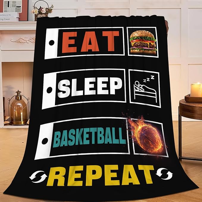Basketball Blanket Gifts for Girls Boys Sports Throw Cozy Plush Fleece Flannel Lightweight Fuzzy Party Blankets for Women Men 80"X60"