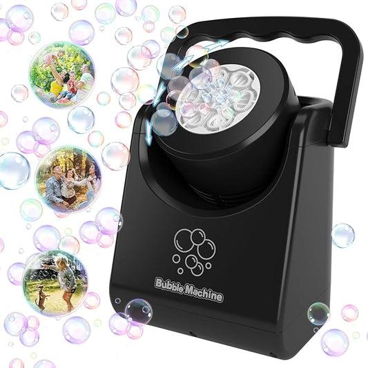 Bubble Machine for Kids Toddlers,Automatic Bubble Blower,Portable Adjustable Angle Bubble Maker,Bubbles Toy for 3 4 5 6 7 Year Old Boy Girl,Outdoor Party Birthday Easter Baskets Stuffers Gifts