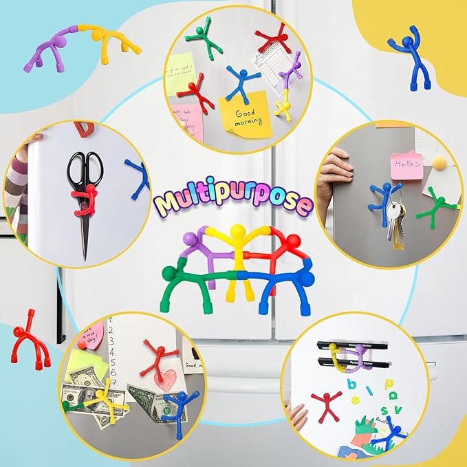 Magnetic Toddlers Sensory Toys, 10Pcs Road Trip Car Airplane Travel Activities Essentials Toy for Kids Ages 4-8, Fidget Toys for Adults Teens Boys girls Stress Relief, Strong Fridge Magnet Men People