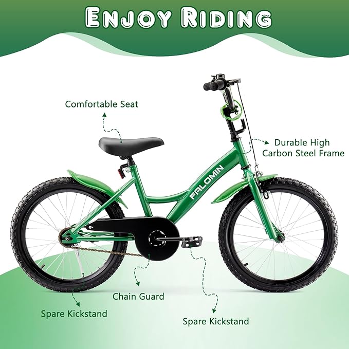 14/16/18 Inch Children’s Bike for Toddlers Kids Ages 3-9, Safe Non-Slip Tires, Removable Training Wheels, Coaster Brake, Easy Assembly, Perfect for Boys and Girls, Multiple Color