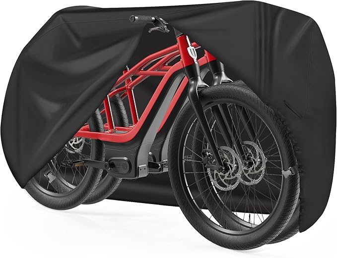 Bike Cover for 2 Bikes - 600D Bike Covers Outdoor Storage Waterproof & Heavy Duty, Bicycle Cover for 2 eBike, Mountain Bike, Road Bike, Hybrid Bike, Beach Cruiser Bike, Scooter and More