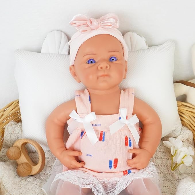 19.69 in Full Silicone Reborn Baby Dolls, 1:1 Lifelike Newborn Dolls Non Vinyl Realistic Reborn Toddler Dolls Boy Washable Sleeping Doll