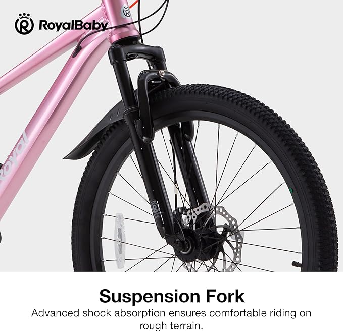 RoyalBaby Kids Mountain Bike for Boys and Girls, Ultra-Light Aluminum 20-24 Inch Wheel Bicycle for 6-14 Years Old Children, 7/21-Speeds Drivetrain