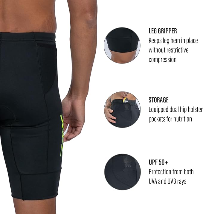 Zoot Men’s Core 9-Inch Tri Shorts, Quick Dry Performance Triathlon Shorts with Cycling Chamois Pad, Pockets & UPF 50+ Fabric