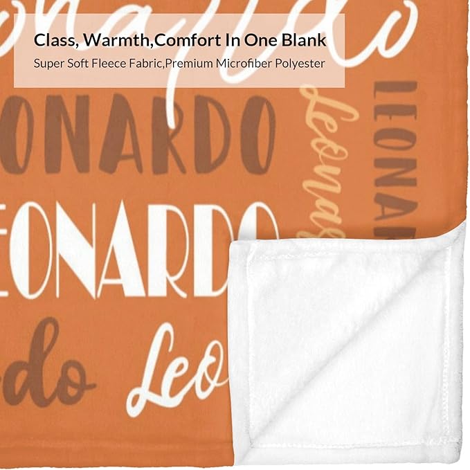 Name Blanket Personalized Blanket for Adult Kids Flannel Customize Throw Blanket Custom (Color 07, 50 x 60 Inches)