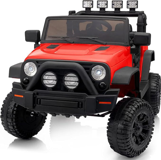 Kids Ride on Car Toy, 12V Electric Car for Kids with Remote Control, LED Light - Red