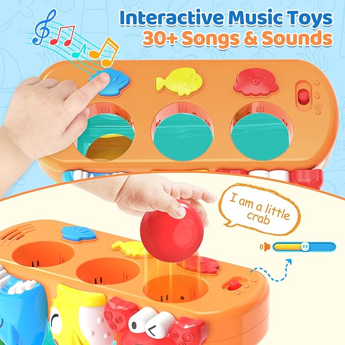 Toys for 1 2 Years Old Boys Girls, Musical Toys for 12-18 Months, Interactive Toddler, Montessori Toys, Christmas Birthday Gifts for Baby Kids Toddlers Age 1-2 Years Old (Multicolored)