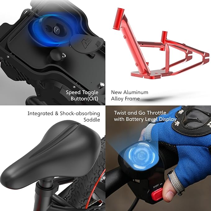 OLALA Electric Dirt Bike for Kids Aged 3-6, 170W Racing Grade Electric Motorcycle, New Aluminum Frame with 2 Power Modes, 24V Detachable Battery, 12IN Knobby Tires