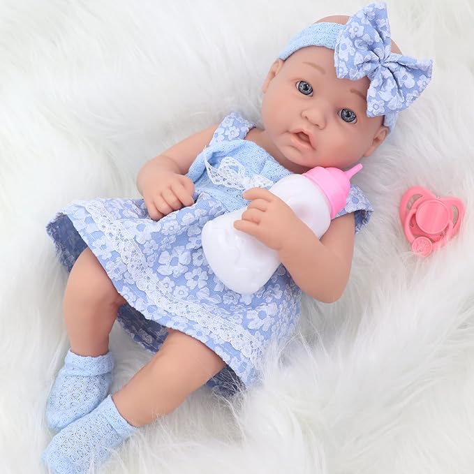UNICORN ELEMENT 14 Inch Baby Doll with Accessories, Reborn 14 inch Baby Dolls Clothes Included Feeding Bottles, Diapers, Pacifier, Best Gift for Ages 3+