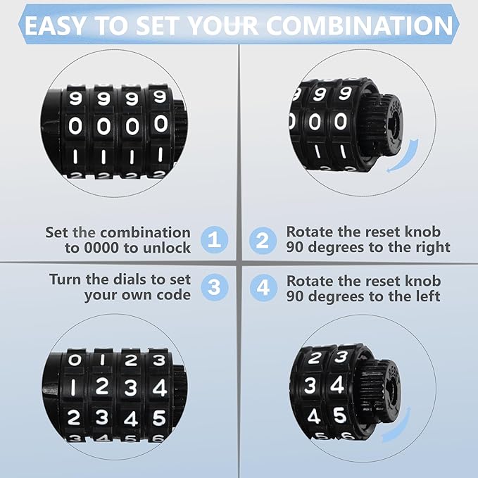 Lumintrail Long Coiled Bike Cable Lock 3/8 Inch 15ft (4, 6, 10, 15, 30ft), Weatherproof Locks for Kayak, Bike, Scooter, Outdoor Equipment, Resettable Combination Lock Anti Theft Protection