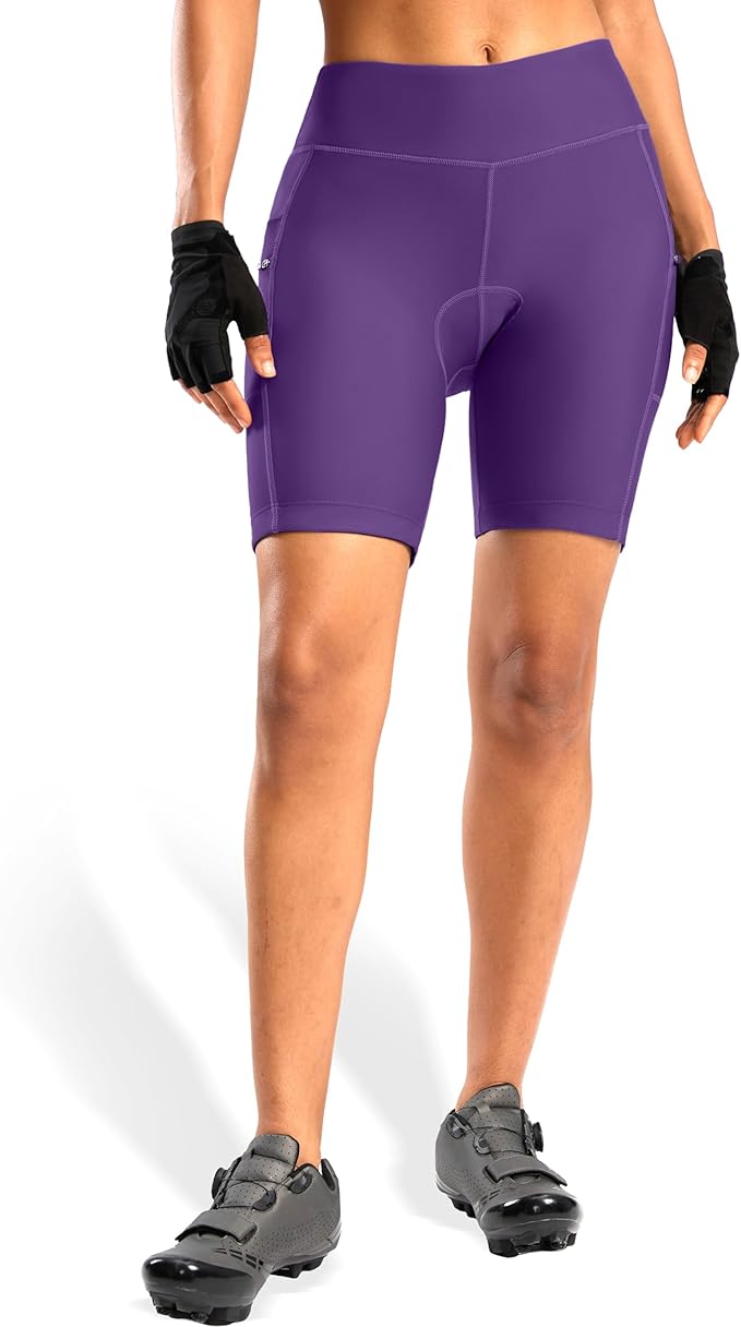Women's 4D Padded Bike Shorts 5"/7" Riding Underwear Cycling Bicycle Road Biking Cycle Shorts for Women Zipper Pockets