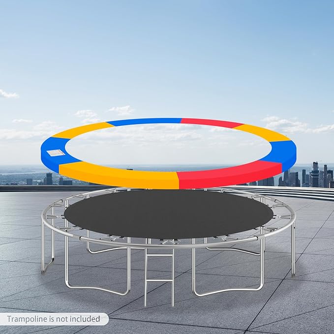 Eapmic Trampoline Pad Replacement, Trampoline Safety Pad, Spring Cover for 8ft 10ft 12ft 14ft 15ft 16ft Round Trampoline with Waterproof Foam Padding, Universal Trampoline Accessories