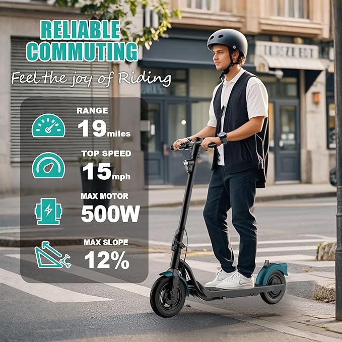 Electric Scooter Adults, Foldable 8.5" Tires E Scooter for Adults, 19 Mph, 350W Motor Fast Cooter, Kick Scooters Max 21 Miles Long Range for Commuting, Heavy Duty E-Scooter with Dual Braking System