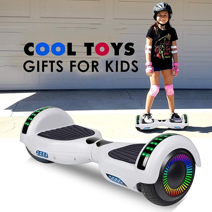 LIEAGLE Hoverboard, 6.5" Self Balancing Scooter Hover Board with Bluetooth Wheels LED Lights for Kids Adults