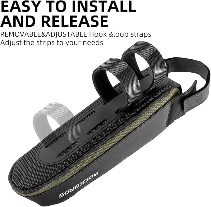 ROCKBROS Bike Frame Bag Top Bike Tube Bag Bike Triangle Bag Small Aerodynamic Bag for Triathlon and Gravel Bikes black