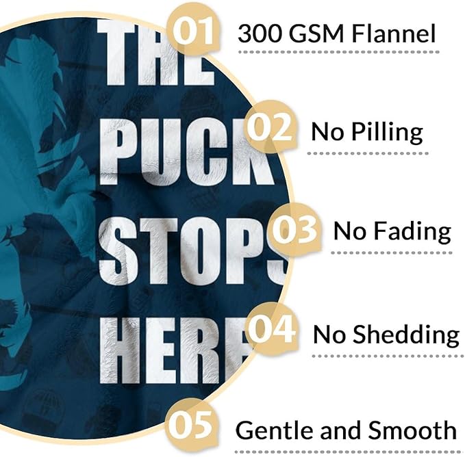 Personalized Hockey Gifts - Ice Hockey Blanket for Boys - Custom Kids Throw Blankets for Girls - 40"x50" Soft Plush Throws for Couch, Office