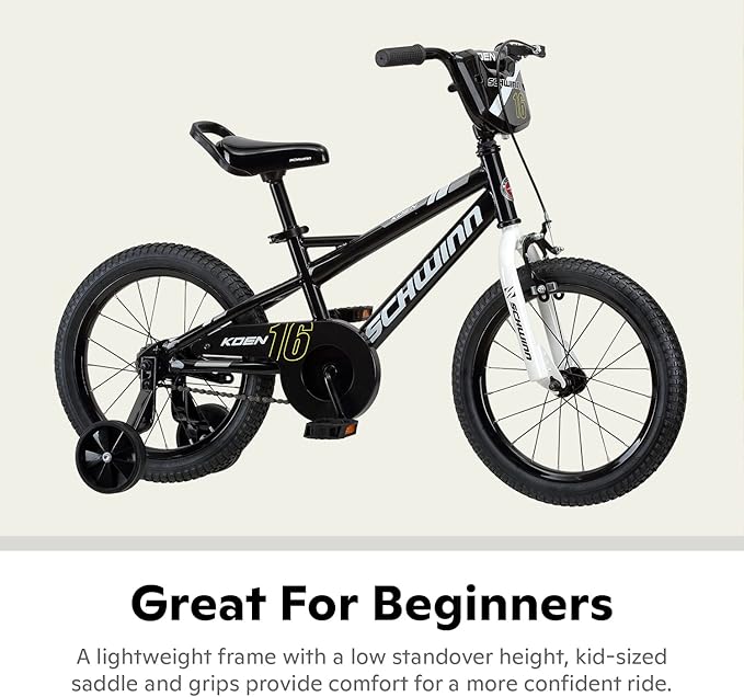 Schwinn Elm and Koen Bike or Balance Bike, 12-20 Inch Bike for Kids Ages 2-13, Black, Blue, Red, Teal, Pink or Purple, SmartStart Ergonomic Design, Adjustable Seat Grows with Child, Training Bicycle