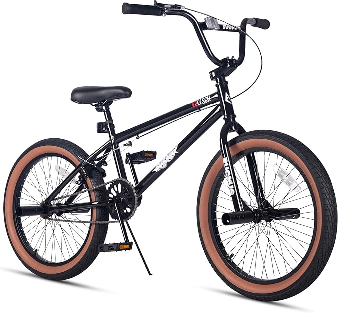 Freestyle BMX Bikes 20 Inch Kids Bicycle with 4 Pegs for 8-15 Years Old Teens, Boys, Girls, Beginner-Lever Riders,Multiple Colors