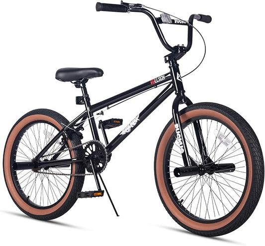 Freestyle BMX Bikes 20 Inch Kids Bicycle with 4 Pegs for 8-15 Years Old Teens, Boys, Girls, Beginner-Lever Riders,Multiple Colors