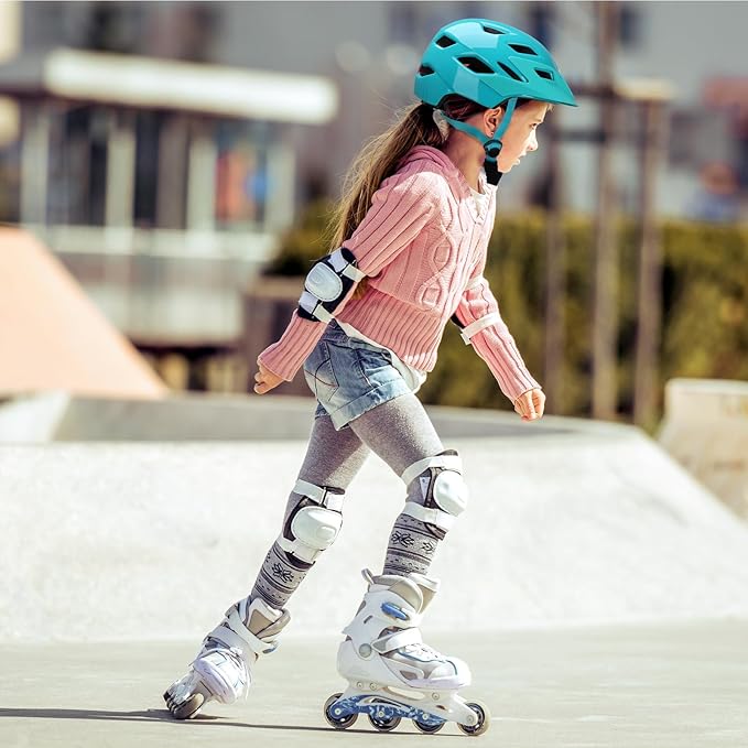 Adjustable Toddler Helmet, Kids Bike Helmets for Boys Girls 3-5/4-6/5-8 Years, Protective Gear Set for Bicycling/Skateboarding/Rollerblading/Scootering