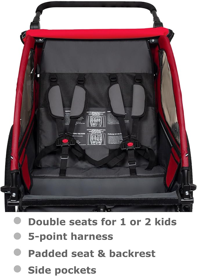 TIGGO VS Suspension Bike Trailer & Stroller 2 in 1 Double Seat for Toddlers, Kids, Child Bicycle Carrier Jogger