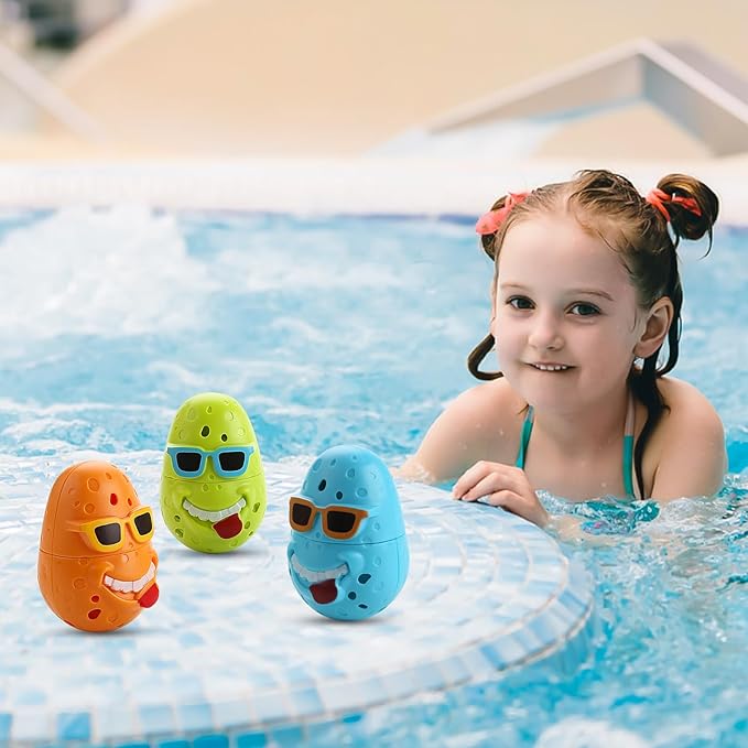 Set of 3 Pool Diving Toys for Kids, Fun Clown Eggs Diving Stick Pool Toys for Kids, Perfect for Boys and Girls Pool Parties Games Time!
