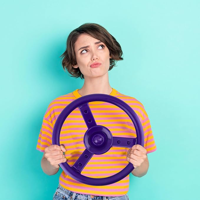 Playground Steering Wheel Accessories Plastic Swingset Steering Wheel Pirate Ship Steering Wheel Playset for Outdoor Backyard Treehouse Playground Jungle Gym (1, Purple)