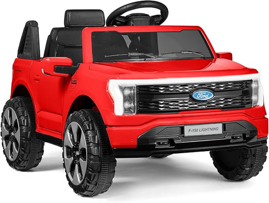 Best Choice Products Licensed Ford F-150 Lightning Truck Kids 12V Electric Ride On Car Toy w/ 66lb Weight Capacity, Parent Control, Bluetooth - Red