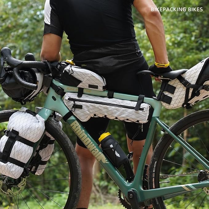 Rhinowalk Bicycle Front Frame Bag Bike Under Top Tube Triangle Bag Lightweight 1.7L Cycling Accessories Nylon Pack Pouch for Mountain Road Bike
