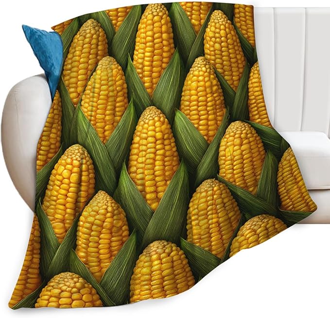 Corn Lover Blanket for Women Girls, Corn Flannel Throw Blanket, Cozy Fleece Soft Stuff Blankets Gift for Kids Couch Sofa Bed 50" x 40"