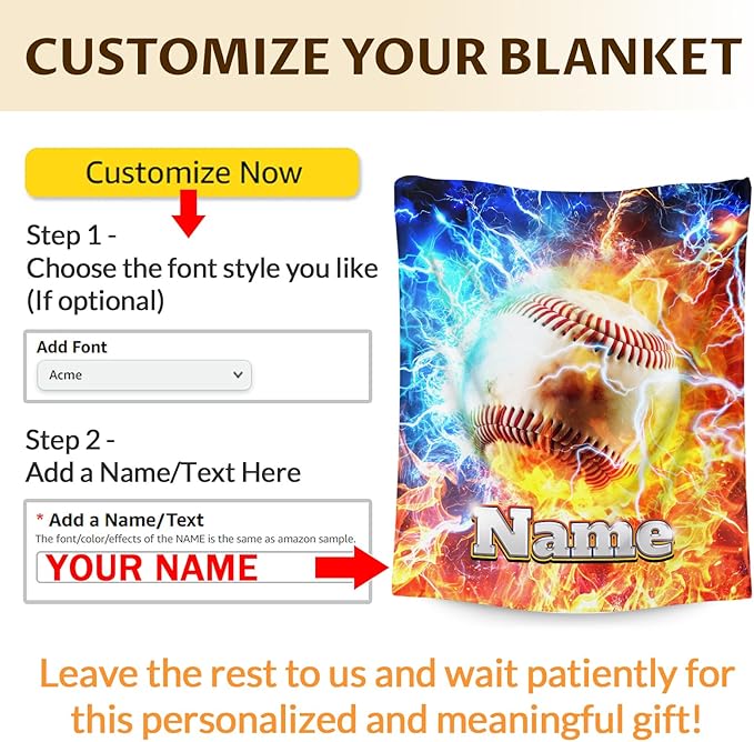 Baseball Gifts for Kids Teens Adults - Personalized 80x60 Inches Twin Size Lightweight Soft Flannel Blankets for Sports Lovers Baseball Throws Decor Ideas
