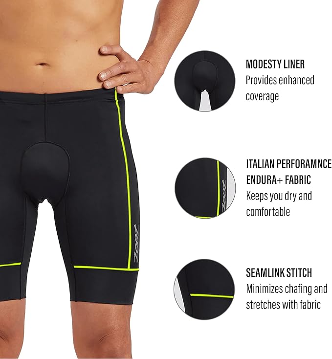 Zoot Men’s Core 9-Inch Tri Shorts, Quick Dry Performance Triathlon Shorts with Cycling Chamois Pad, Pockets & UPF 50+ Fabric