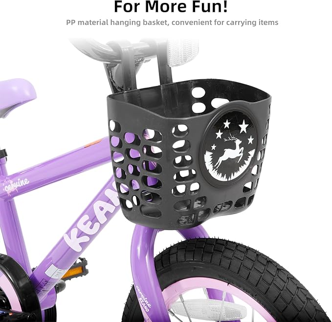 KEANO Cervine 14 16 20 Inch Kids Bike for Boys Girls Ages 3-10 Years, 14 16 Inch Toddler BMX Bikes with Training Wheels and Basket, 20 in Children Bicycles with Kickstand