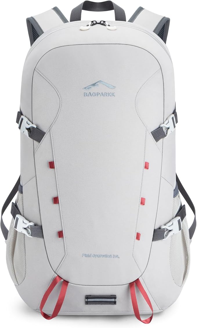 Hiking Backpack,Large 35L Travel Backpacks for Men Women,Ultra Lightweight Packable Camping Daypack for Outdoor Sports (Light Gray)