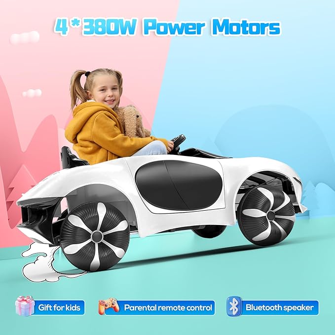 SEALIGHT 12V Kids Ride On Car Truck w/Parent Remote Control, Electric Car for Kids Children Ride On Truck Toddler Electric Vehicle with Double Doors/Safety Belt/LED Lights/Music Player/Bluetooth