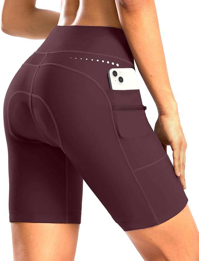 Women's 4D Padded Bike Shorts 5"/7" Riding Underwear Cycling Bicycle Road Biking Cycle Shorts for Women Zipper Pockets