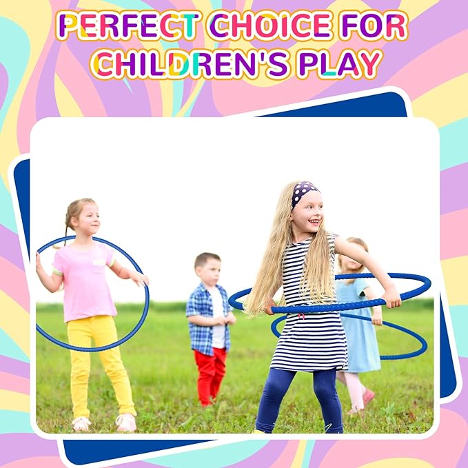 Shappy 6 Pcs Exercise Hoop Detachable Adjustable Plastic Toy Playground Toys Colored Hoop Circles for Teens Games Gymnastics Dog Agility Equipment Party Decor