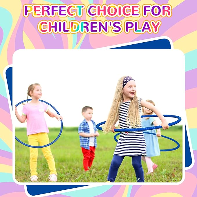 Shappy 6 Pcs Exercise Hoop Detachable Adjustable Plastic Toy Playground Toys Colored Hoop Circles for Teens Games Gymnastics Dog Agility Equipment Party Decor